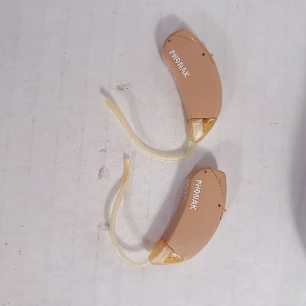 Phonak‎ Art Microsavia 100 DSZ Hearing Aids left right beige with case FOR PARTS